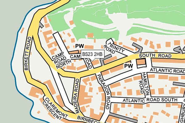 BS23 2HB map - OS OpenMap – Local (Ordnance Survey)