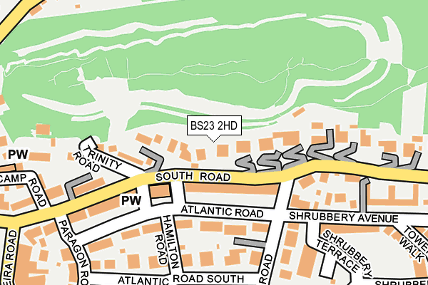 BS23 2HD map - OS OpenMap – Local (Ordnance Survey)