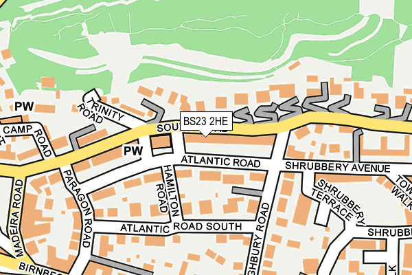 BS23 2HE map - OS OpenMap – Local (Ordnance Survey)