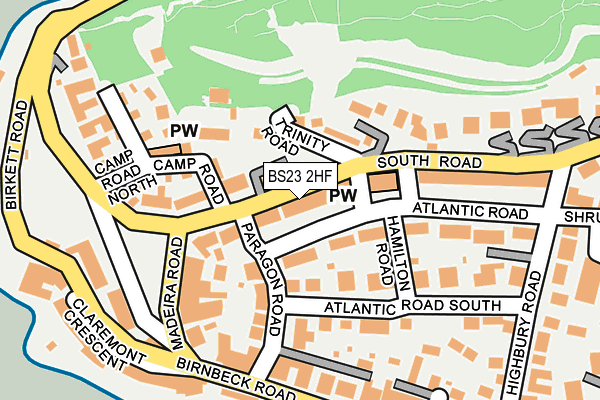 BS23 2HF map - OS OpenMap – Local (Ordnance Survey)