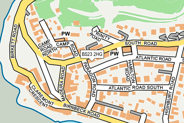 BS23 2HG map - OS OpenMap – Local (Ordnance Survey)