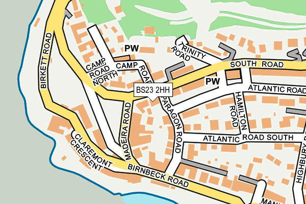 BS23 2HH map - OS OpenMap – Local (Ordnance Survey)