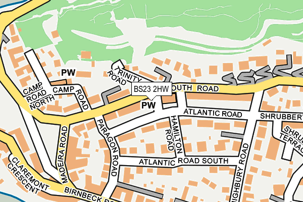 BS23 2HW map - OS OpenMap – Local (Ordnance Survey)