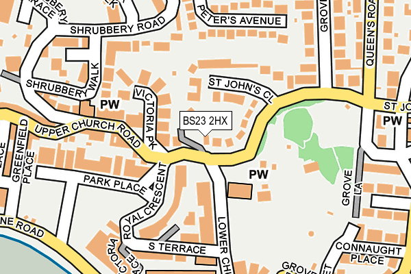 BS23 2HX map - OS OpenMap – Local (Ordnance Survey)