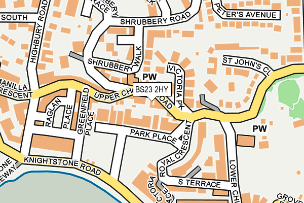 BS23 2HY map - OS OpenMap – Local (Ordnance Survey)