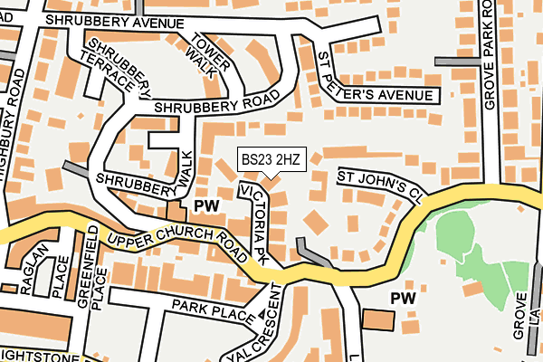 BS23 2HZ map - OS OpenMap – Local (Ordnance Survey)