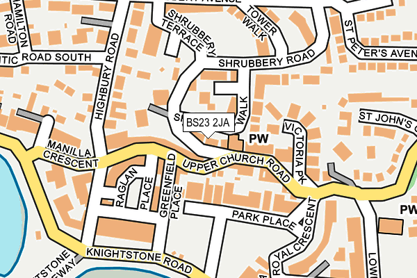BS23 2JA map - OS OpenMap – Local (Ordnance Survey)