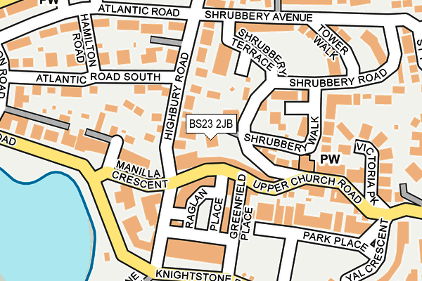 BS23 2JB map - OS OpenMap – Local (Ordnance Survey)