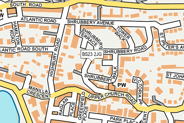 BS23 2JG map - OS OpenMap – Local (Ordnance Survey)