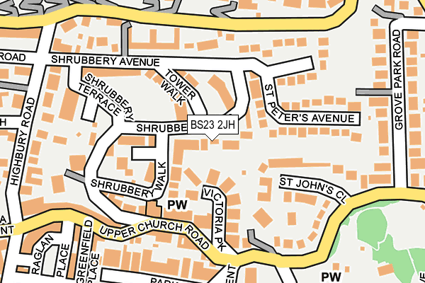 BS23 2JH map - OS OpenMap – Local (Ordnance Survey)