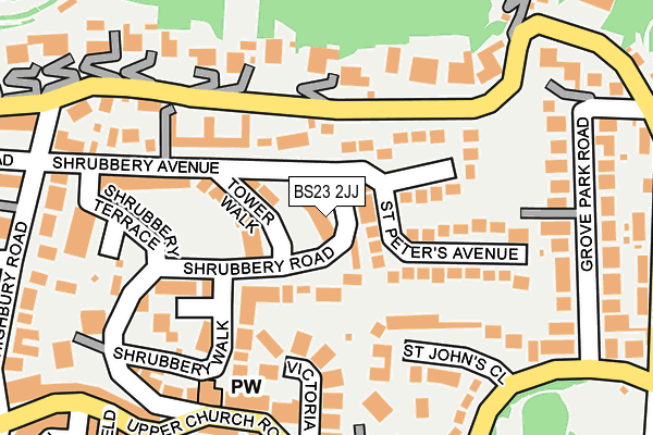 BS23 2JJ map - OS OpenMap – Local (Ordnance Survey)
