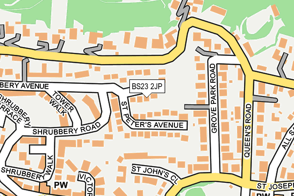 BS23 2JP map - OS OpenMap – Local (Ordnance Survey)