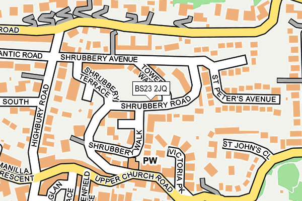BS23 2JQ map - OS OpenMap – Local (Ordnance Survey)