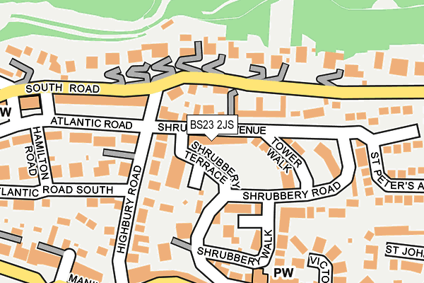 BS23 2JS map - OS OpenMap – Local (Ordnance Survey)