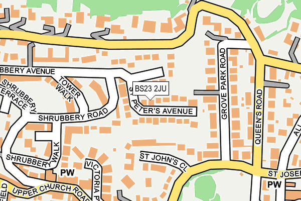 BS23 2JU map - OS OpenMap – Local (Ordnance Survey)