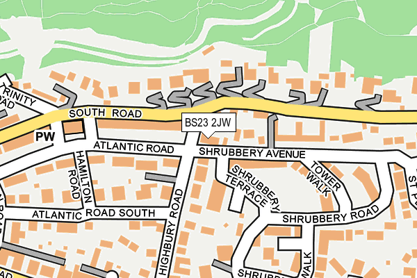 BS23 2JW map - OS OpenMap – Local (Ordnance Survey)