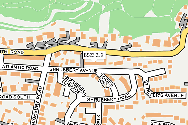 BS23 2JX map - OS OpenMap – Local (Ordnance Survey)