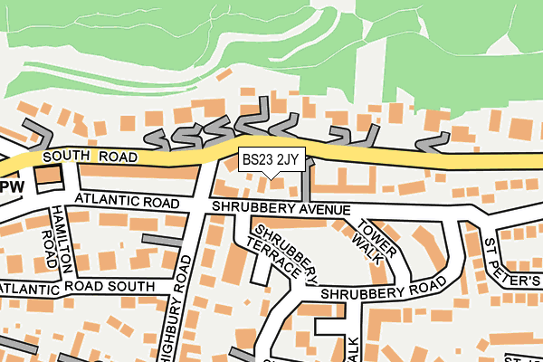 BS23 2JY map - OS OpenMap – Local (Ordnance Survey)
