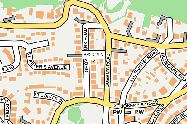 BS23 2LN map - OS OpenMap – Local (Ordnance Survey)