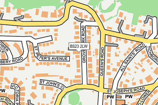 BS23 2LW map - OS OpenMap – Local (Ordnance Survey)