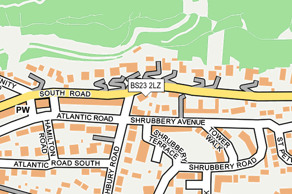 BS23 2LZ map - OS OpenMap – Local (Ordnance Survey)