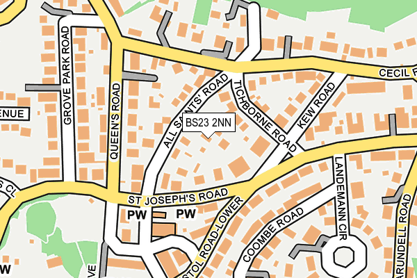 BS23 2NN map - OS OpenMap – Local (Ordnance Survey)