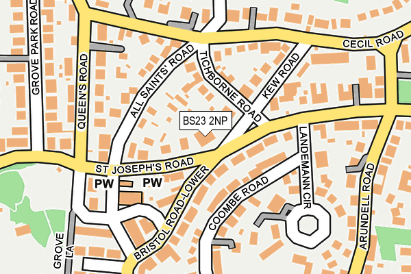 BS23 2NP map - OS OpenMap – Local (Ordnance Survey)