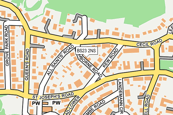 BS23 2NS map - OS OpenMap – Local (Ordnance Survey)