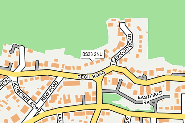 BS23 2NU map - OS OpenMap – Local (Ordnance Survey)