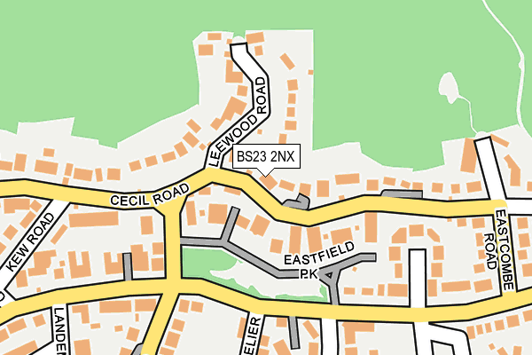 BS23 2NX map - OS OpenMap – Local (Ordnance Survey)
