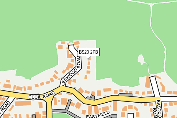 BS23 2PB map - OS OpenMap – Local (Ordnance Survey)