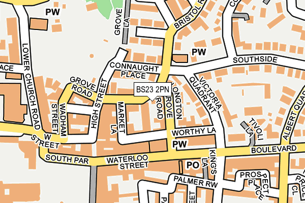 BS23 2PN map - OS OpenMap – Local (Ordnance Survey)