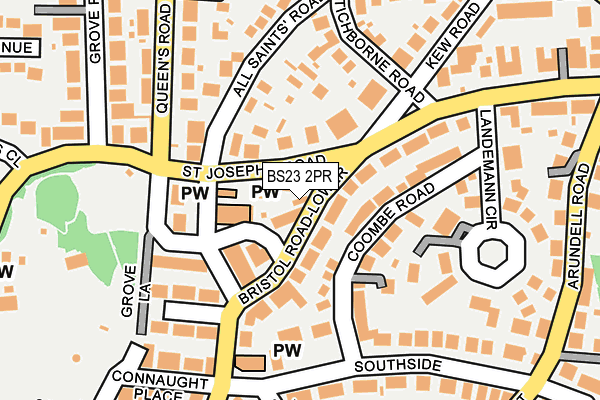 BS23 2PR map - OS OpenMap – Local (Ordnance Survey)