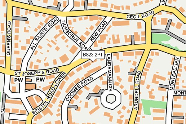 BS23 2PT map - OS OpenMap – Local (Ordnance Survey)