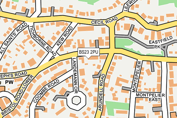 BS23 2PU map - OS OpenMap – Local (Ordnance Survey)