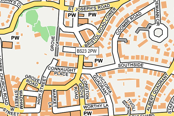 BS23 2PW map - OS OpenMap – Local (Ordnance Survey)