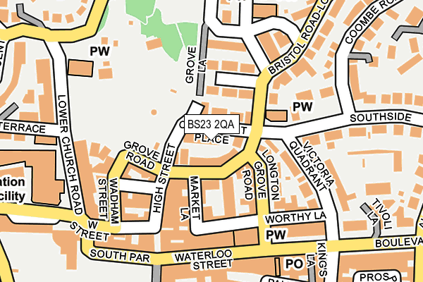 BS23 2QA map - OS OpenMap – Local (Ordnance Survey)