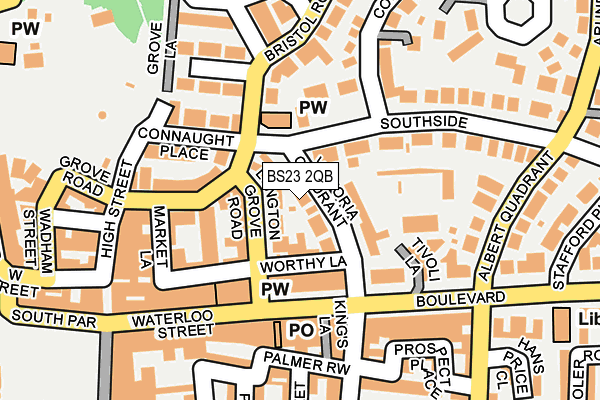 BS23 2QB map - OS OpenMap – Local (Ordnance Survey)