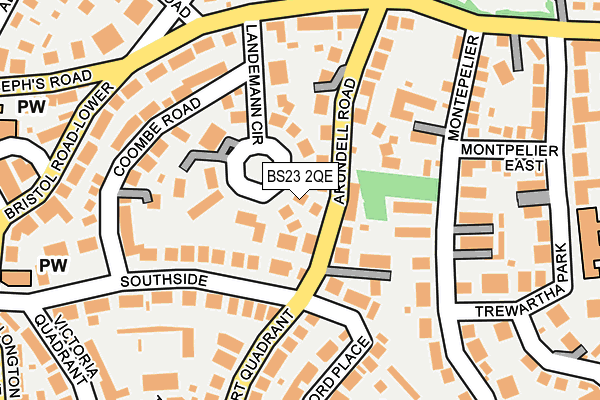 BS23 2QE map - OS OpenMap – Local (Ordnance Survey)