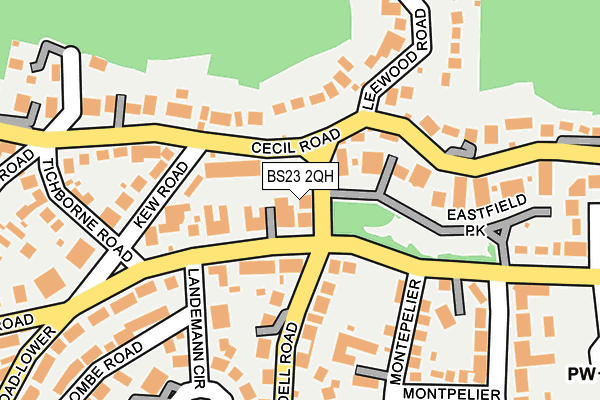 BS23 2QH map - OS OpenMap – Local (Ordnance Survey)