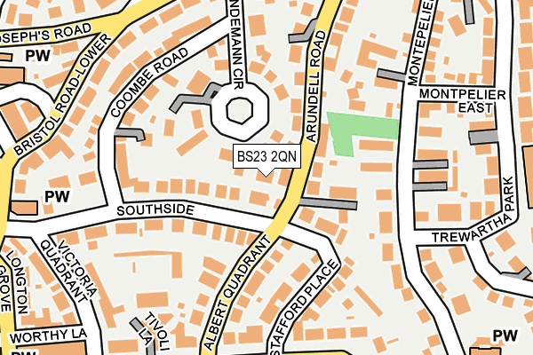 BS23 2QN map - OS OpenMap – Local (Ordnance Survey)