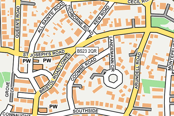 BS23 2QR map - OS OpenMap – Local (Ordnance Survey)