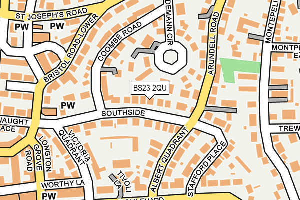 BS23 2QU map - OS OpenMap – Local (Ordnance Survey)