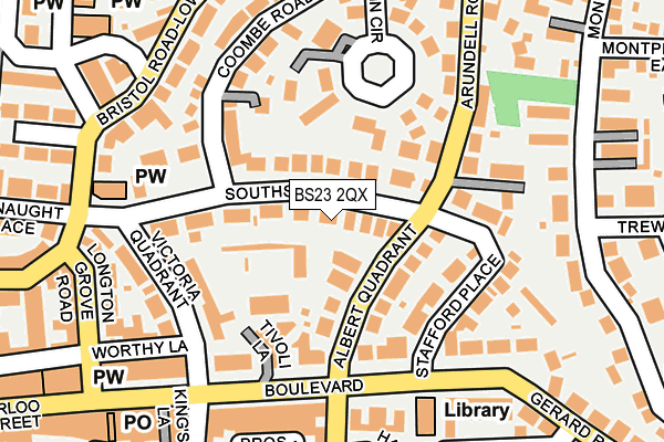 BS23 2QX map - OS OpenMap – Local (Ordnance Survey)