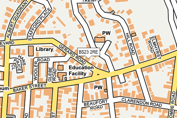BS23 2RE map - OS OpenMap – Local (Ordnance Survey)