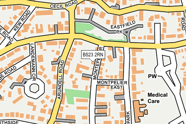 BS23 2RN map - OS OpenMap – Local (Ordnance Survey)