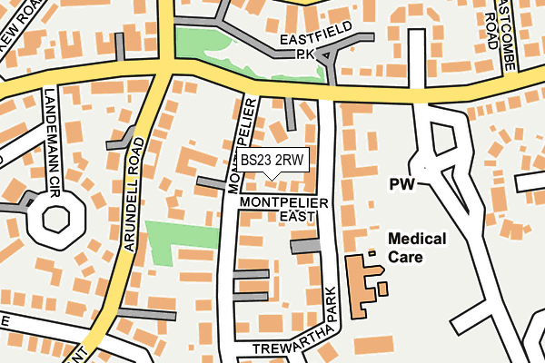 BS23 2RW map - OS OpenMap – Local (Ordnance Survey)