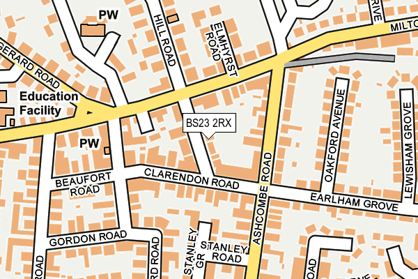 BS23 2RX map - OS OpenMap – Local (Ordnance Survey)