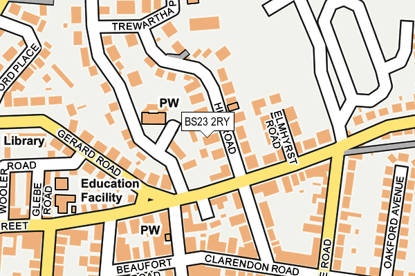 BS23 2RY map - OS OpenMap – Local (Ordnance Survey)