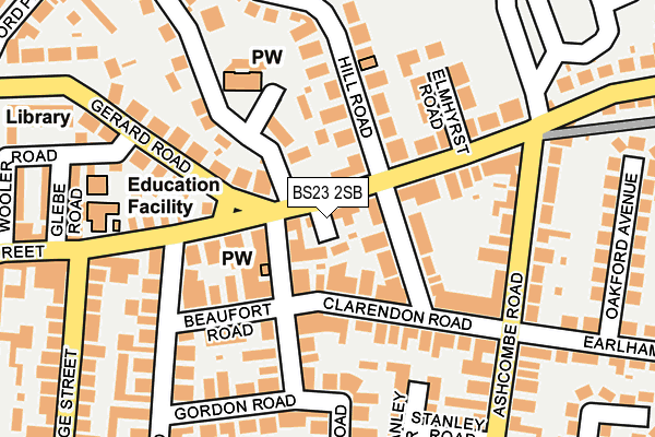 BS23 2SB map - OS OpenMap – Local (Ordnance Survey)